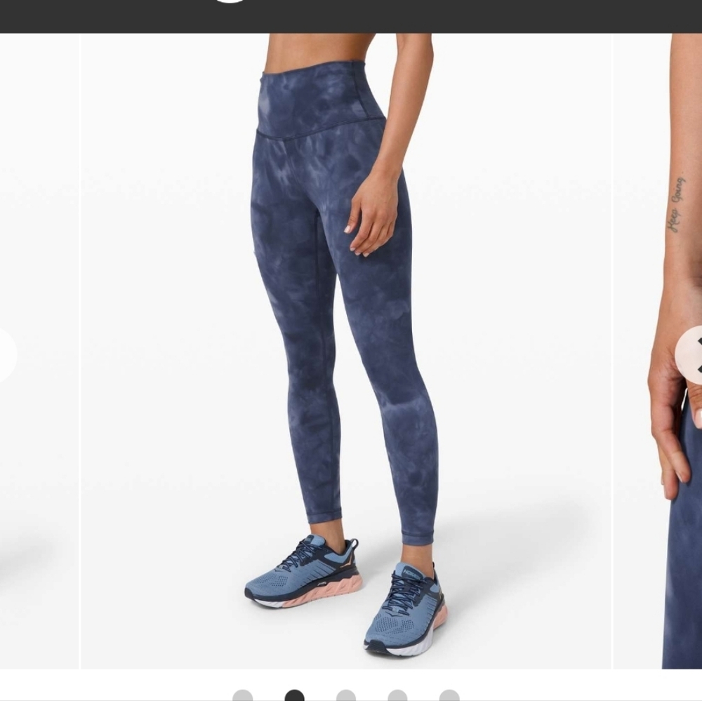 Lululemon Women's Naval Blue Wunder Train High Rise Cropped Leggings Sz 4
